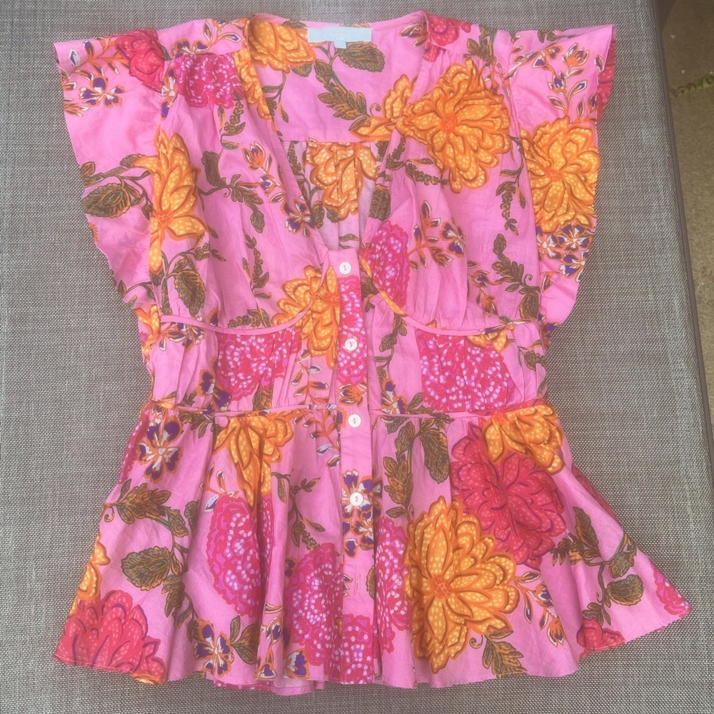 Olivaceous Pink Floral Top